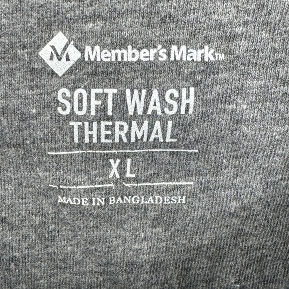 Members Mark gray crew soft wash waffle weave thermal top long sleeve XL - Picture 5 of 8